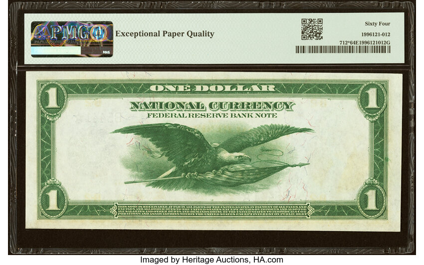 1918 $1  New York, Star Replacement (Fr. 712*) thumbnail 8