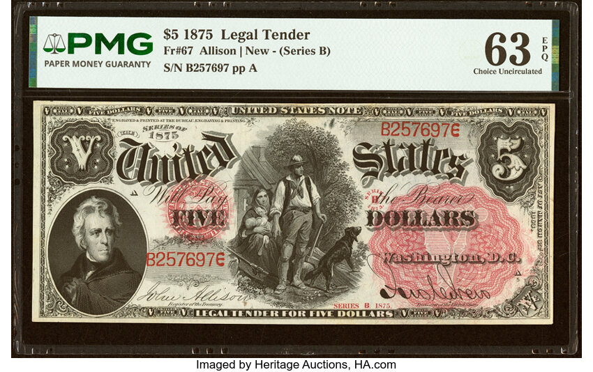 1875 $5  (Fr. 67) thumbnail 2