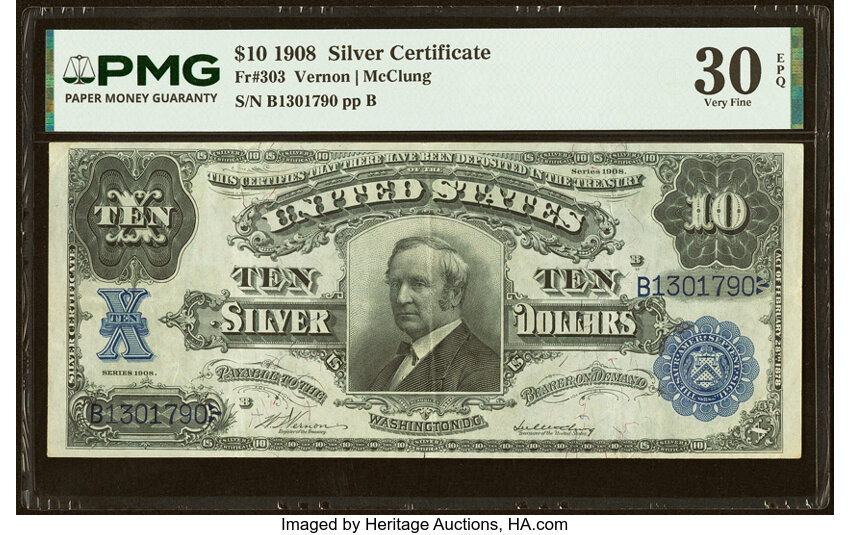 1908 $10  (Fr. 303) thumbnail 2