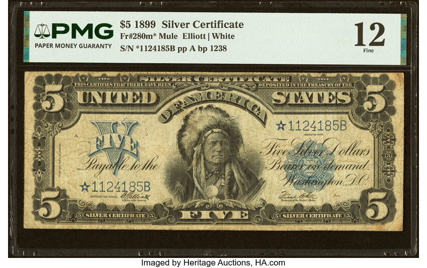 Image for 1899 $5  Star Replacement (Fr. 280*)