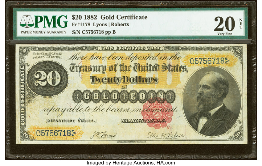 1882 $20  (Fr. 1178) thumbnail 2