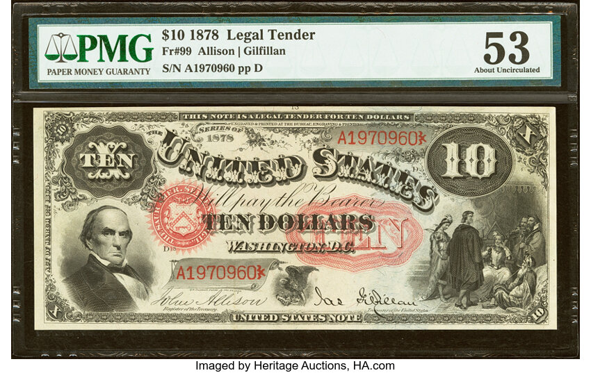 1878 $10  (Fr. 99) thumbnail 2