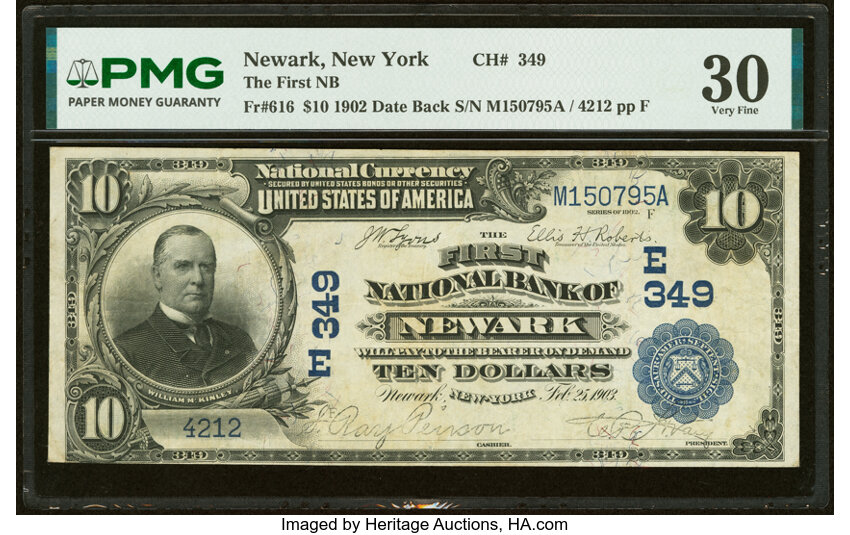 1902 $10  3rd Charter Period, 2nd Issue, Date Back (Fr. 616) thumbnail 3