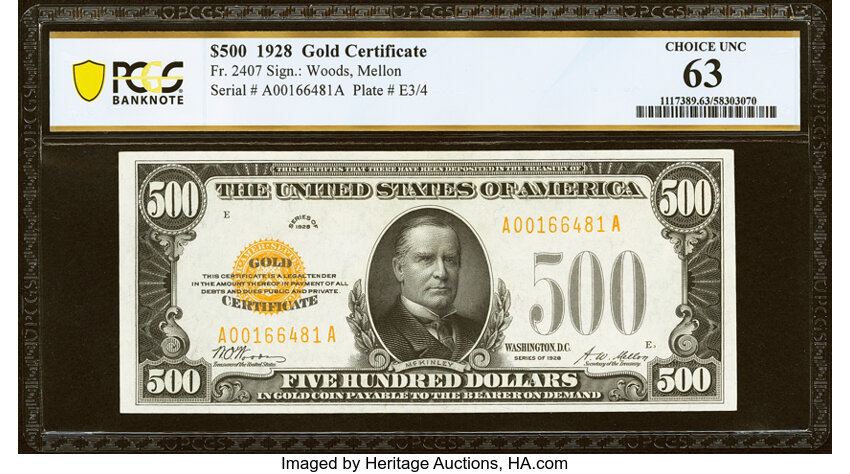 1928 $500  (Fr. 2407) thumbnail 4