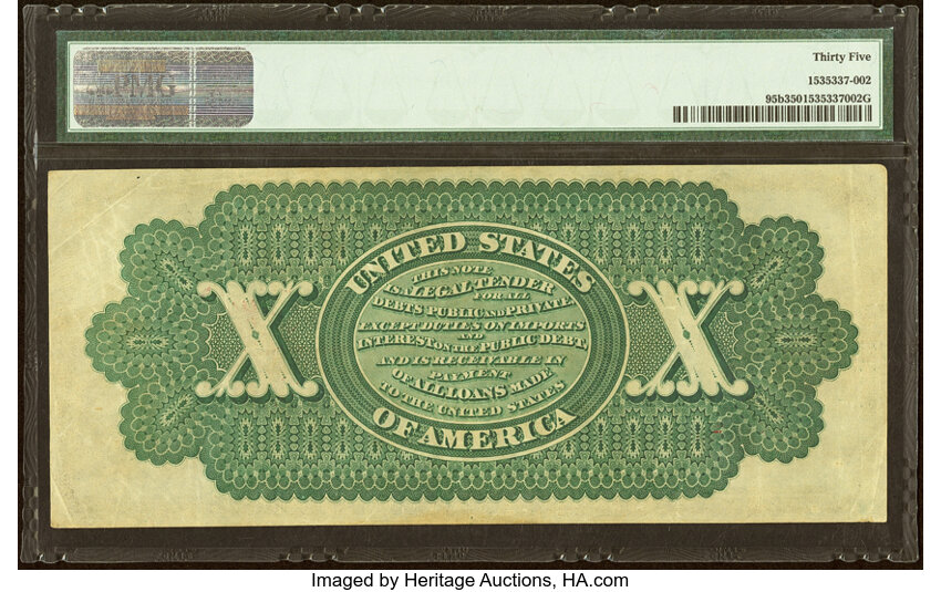 1863 $10  Seal Type 2 (Fr. 95b) thumbnail 6