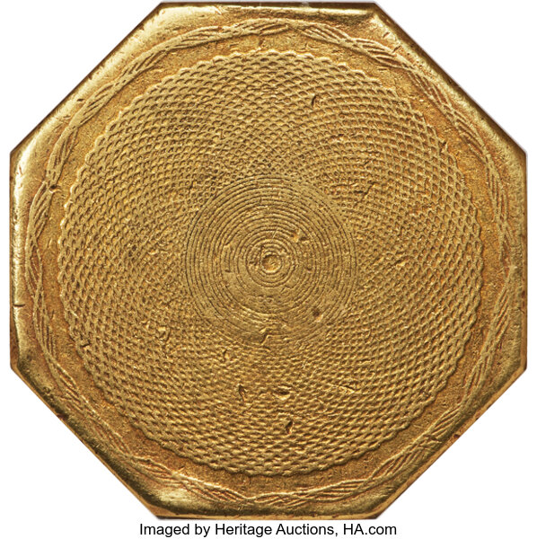 1852 G$50  Humbert, Target Rev, 887 THOUS, Reeded Edge, K-11 MS thumbnail 12