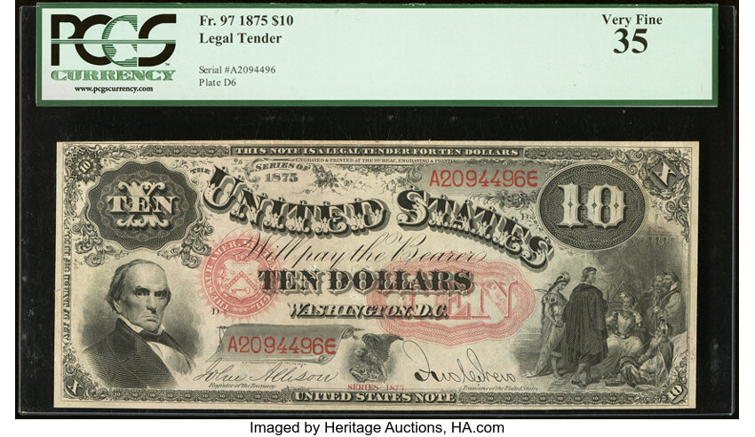 1875 $10  (Fr. 97) thumbnail 2
