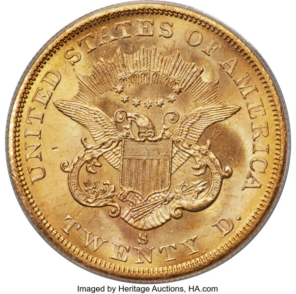 1857-S $20  Bold S MS thumbnail 7