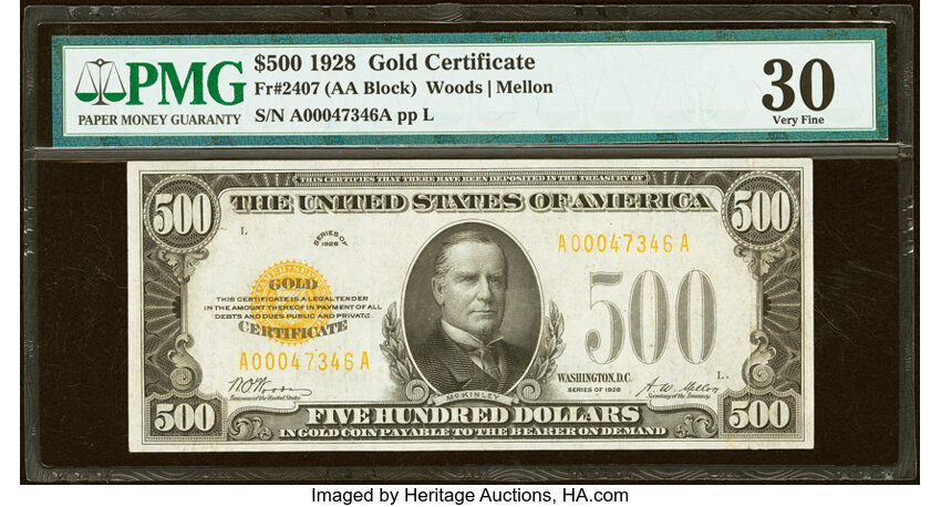 1928 $500  (Fr. 2407) thumbnail 3