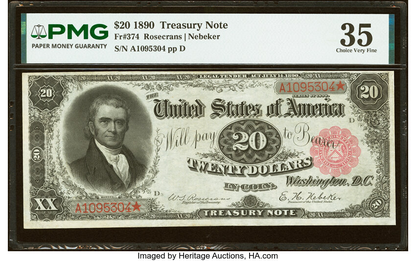 1890 $20  (Fr. 374) thumbnail 3