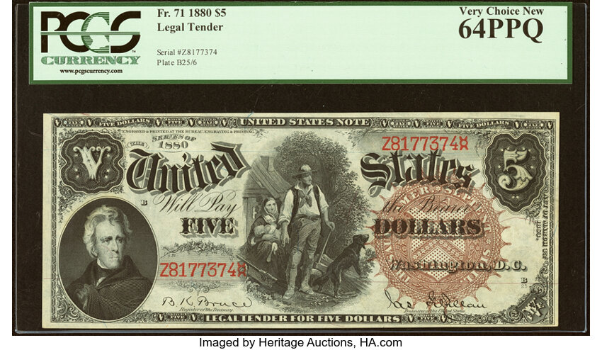 1880 $5  (Fr. 71) thumbnail 2