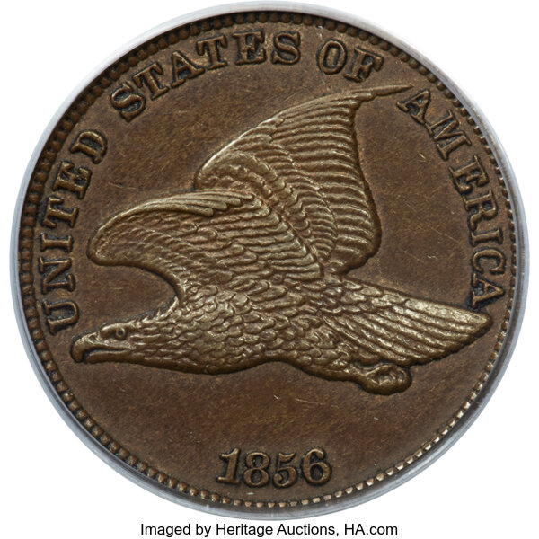 1858 1c Flying Eagle, SL, Low Leaves, S-PR3 PR CAM thumbnail 9
