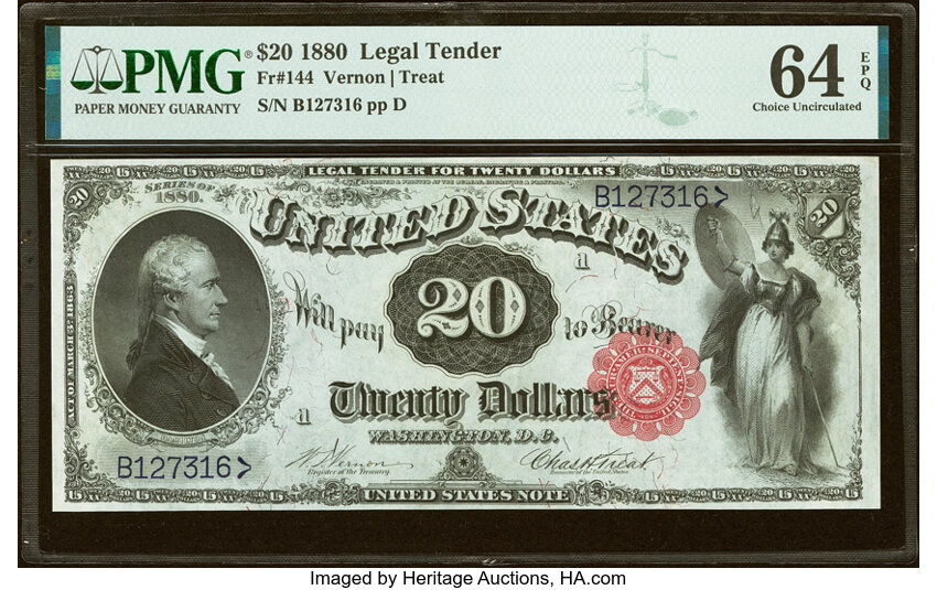 1880 $20  (Fr. 144) thumbnail 2