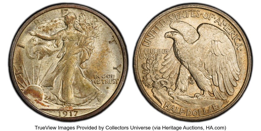 1917-D 50c Mintmark Obverse MS thumbnail 3