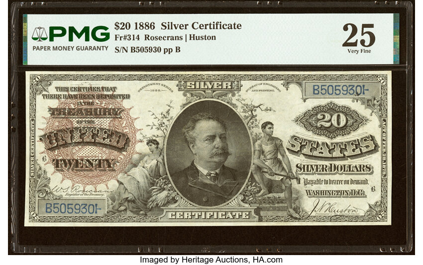 1886 $20  (Fr. 314) thumbnail 2