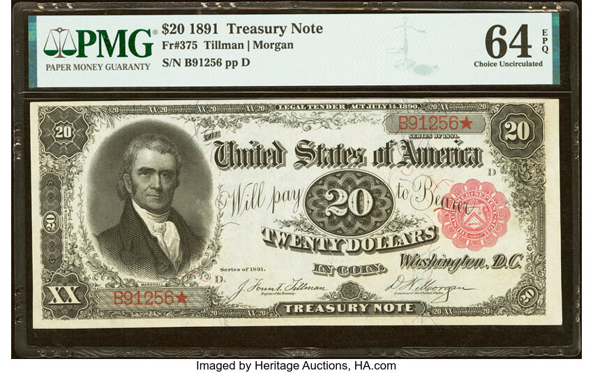 1891 $20  (Fr. 375) thumbnail 2