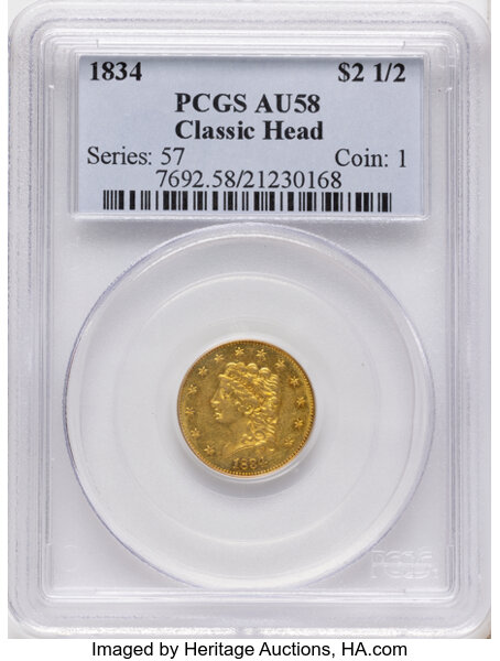 1834 $2 1/2 Classic Head, HM-1 MS thumbnail 2