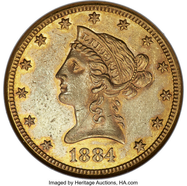 1884-CC $10  MS thumbnail 2