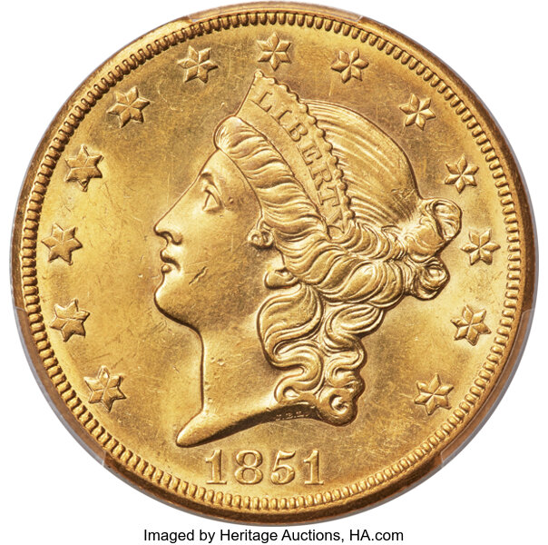 1851-O $20  MS thumbnail 2