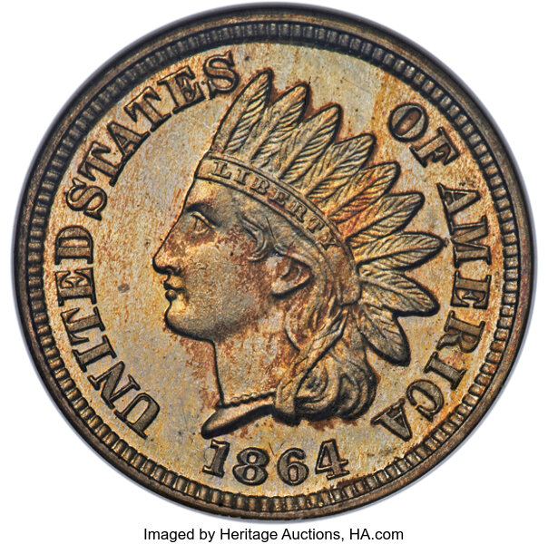 1864 1c Copper Nickel PR thumbnail 2