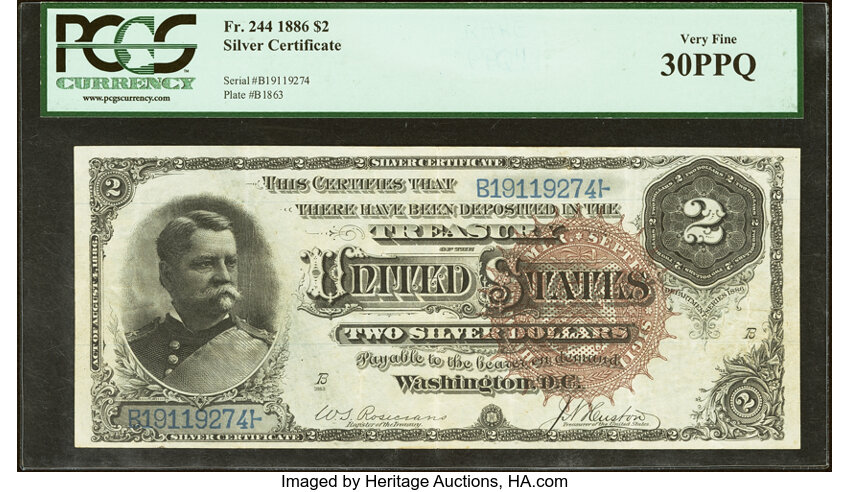 1886 $2  (Fr. 244) thumbnail 3