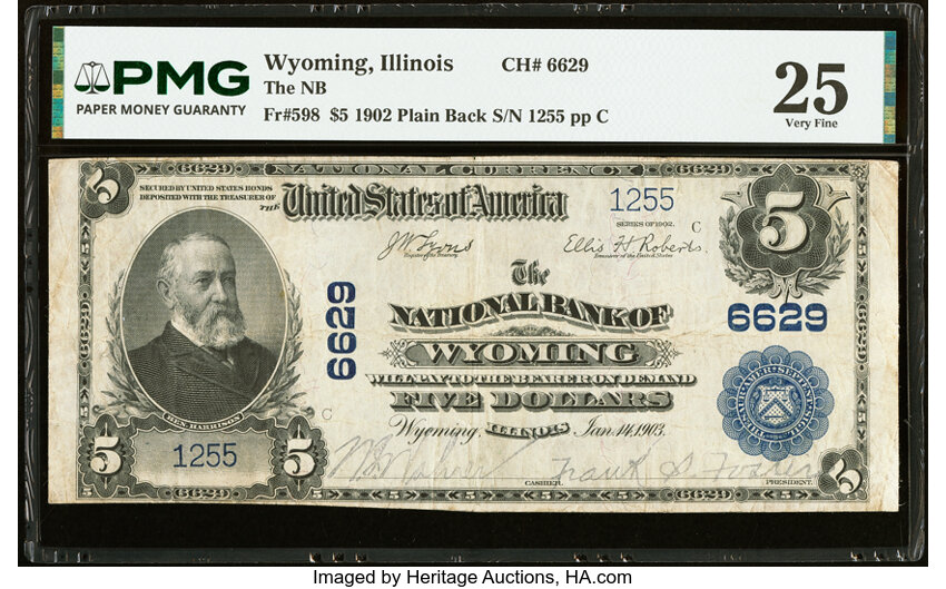 1902 $5  3rd Charter Period, 3rd Issue, Plain Back (Fr. 598) thumbnail 3
