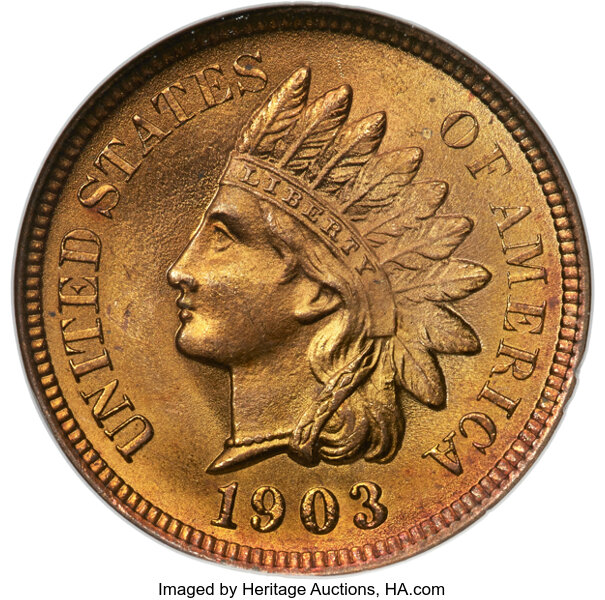 1903 1c Repunched Date, FS-303, S-7 MS RD thumbnail 3