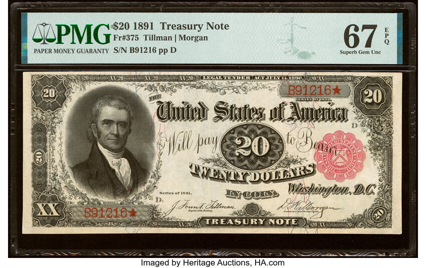 1891 $20  (Fr. 375) thumbnail 3