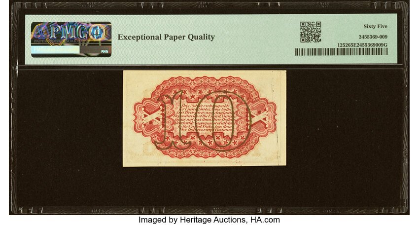  10c Head of George Washington (Fr. 1252) thumbnail 10