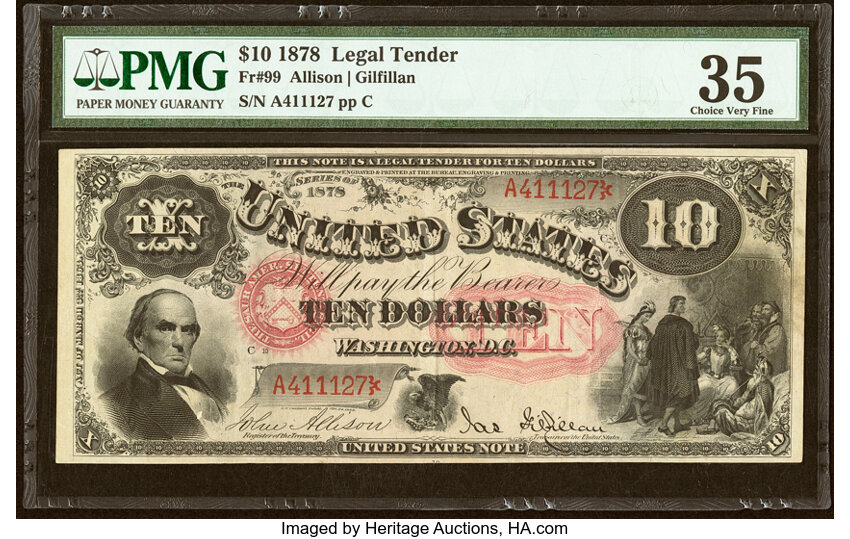 1878 $10  (Fr. 99) thumbnail 3