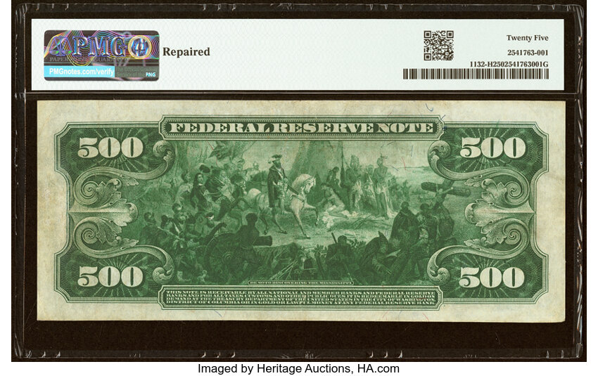 1918 $500  Blue Seal, St. Louis (Fr. 1132-H) thumbnail 3