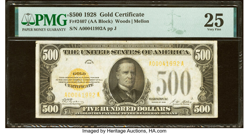 1928 $500  (Fr. 2407) thumbnail 2