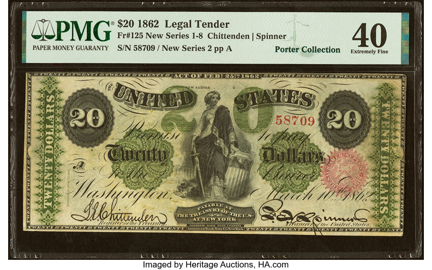 1862 $20  Seal Type 2 (Fr. 125) thumbnail 2