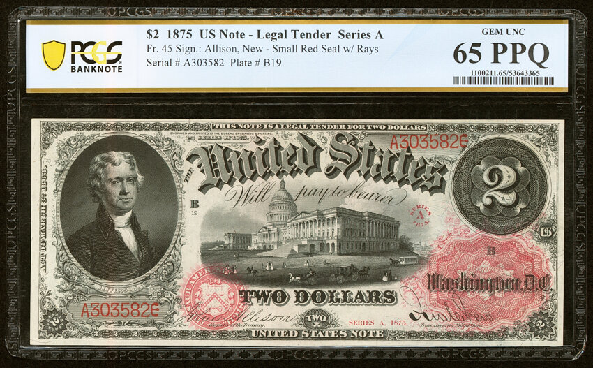 1875 $2  (Fr. 45) thumbnail 3