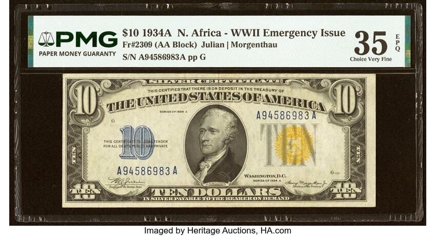 1934 $10  North Africa, Mule (Fr. 2308m) thumbnail 12