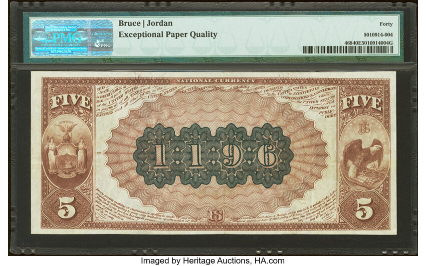 1882 $5  2nd Charter Period, 1st Issue, Brown Back (Fr. 468) thumbnail 15