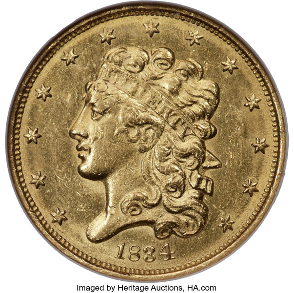 1834 $5  Classic Head, Plain 4, HM-3 MS thumbnail 3