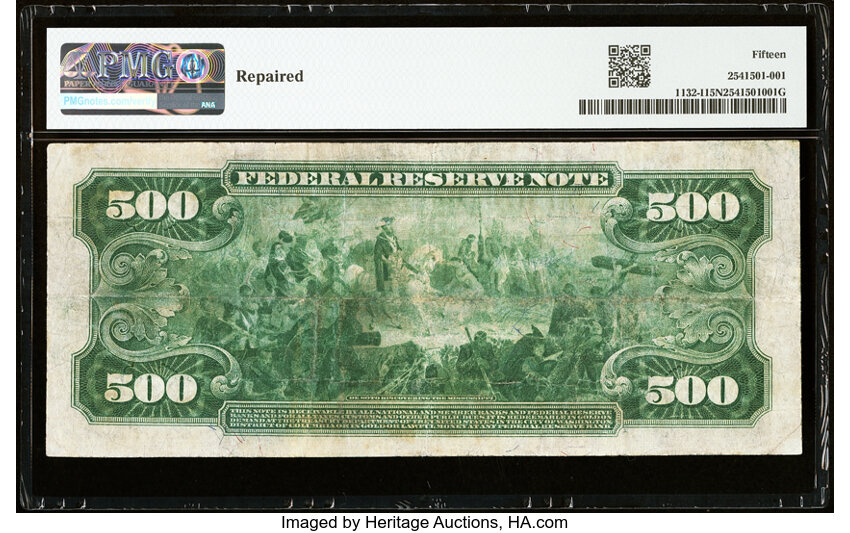 1918 $500  Blue Seal, Minneapolis (Fr. 1132-I) thumbnail 2