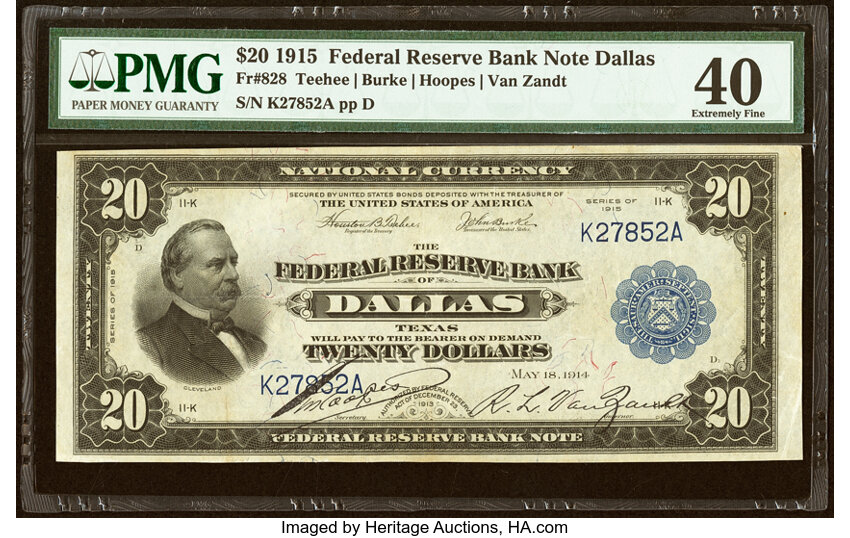 1915 $20  Dallas (Fr. 828) thumbnail 2