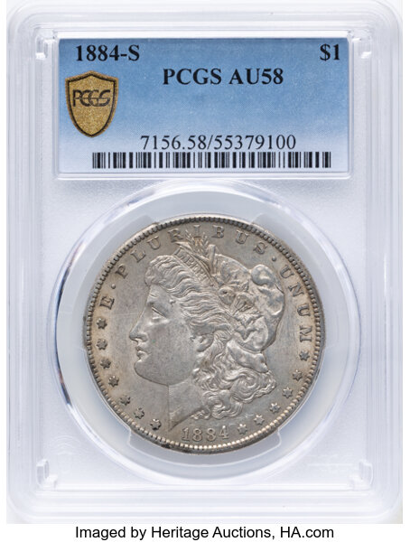 1884-S $1 AU58 thumbnail 2