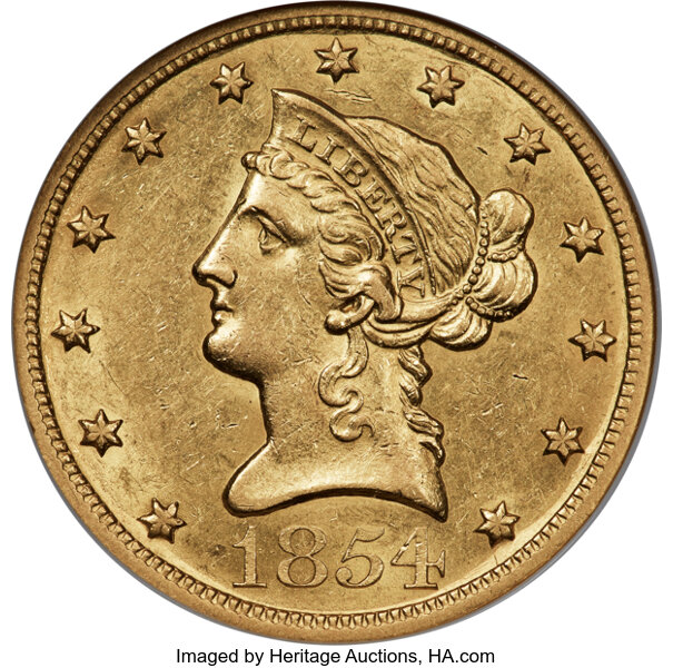1854-O $10  Large Date MS thumbnail 3
