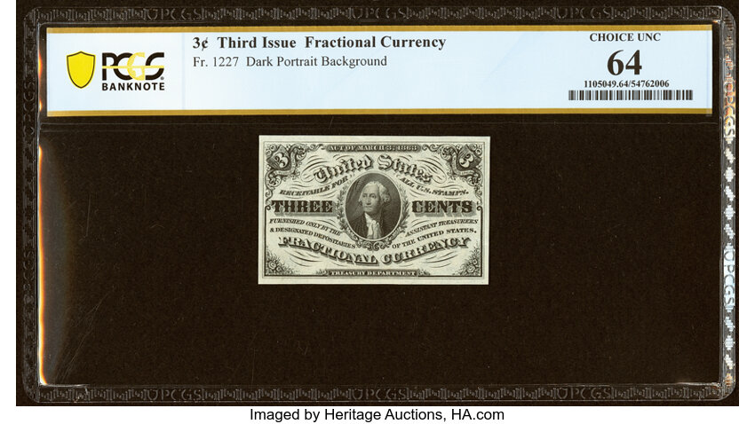  3c Head of George Washington (Fr. 1227) thumbnail 3