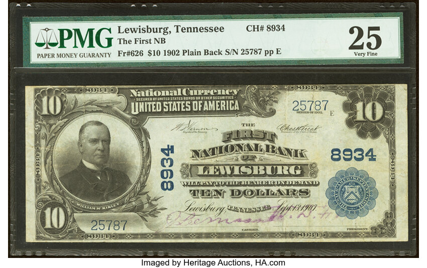 1902 $10  3rd Charter Period, 3rd Issue, Plain Back (Fr. 626) thumbnail 3