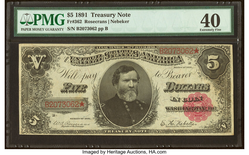 1891 $5  (Fr. 362) thumbnail 2