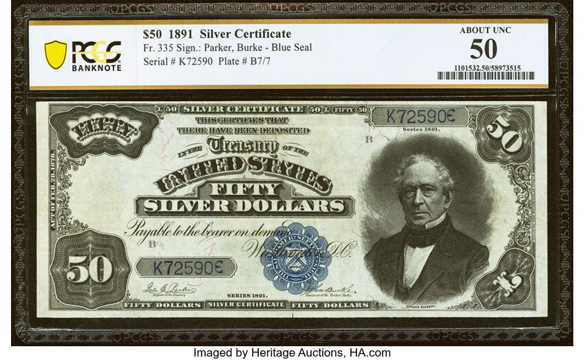 1891 $50  (Fr. 335) thumbnail 2