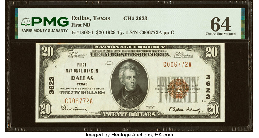 1929 $20  Type 1 (Fr. 1802-1) thumbnail 2