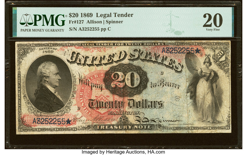 1869 $20  (Fr. 127) thumbnail 2
