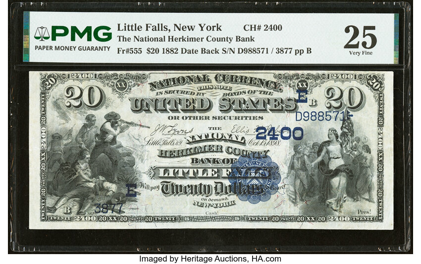 1882 $20  2nd Charter Period, 2nd Issue, Date Back (Fr. 555) thumbnail 2