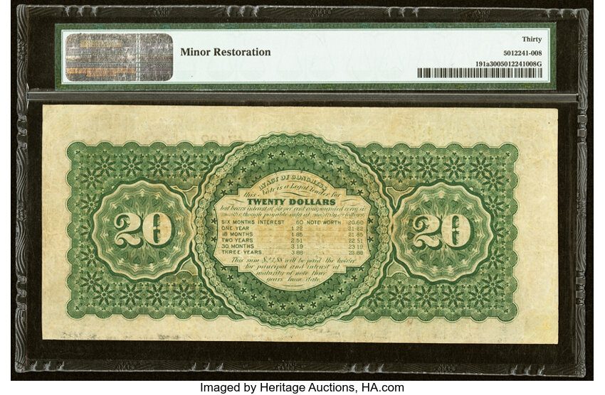 1864 $20  (Fr. 191a) thumbnail 3
