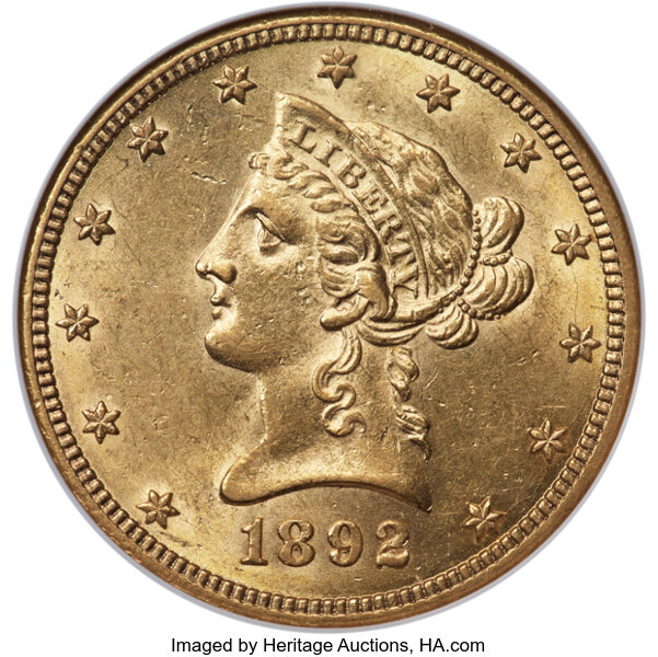 1892-CC $10  Tripled Die Reverse, FS-801 MS thumbnail 2